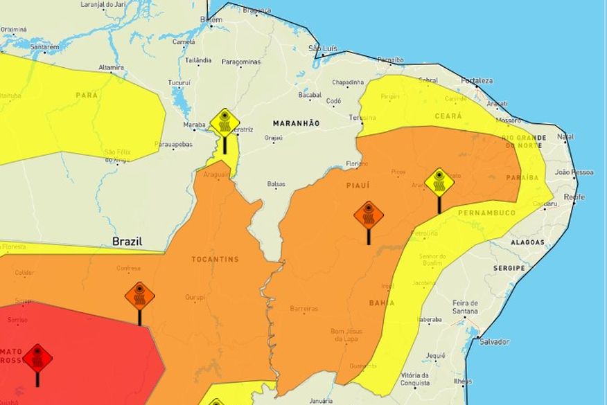 Inmet emite alertas amarelo e laranja de baixa umidade para Pombal e mais 146 municípios paraibanos