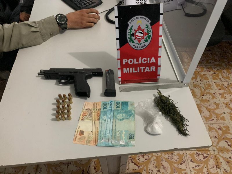 Polícia prende suspeito de tráfico e porte ilegal de arma em Solânea