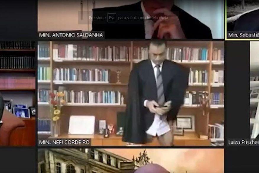 Ministro Néfi Cordeiro, do STJ, aparece sem as calças durante julgamento