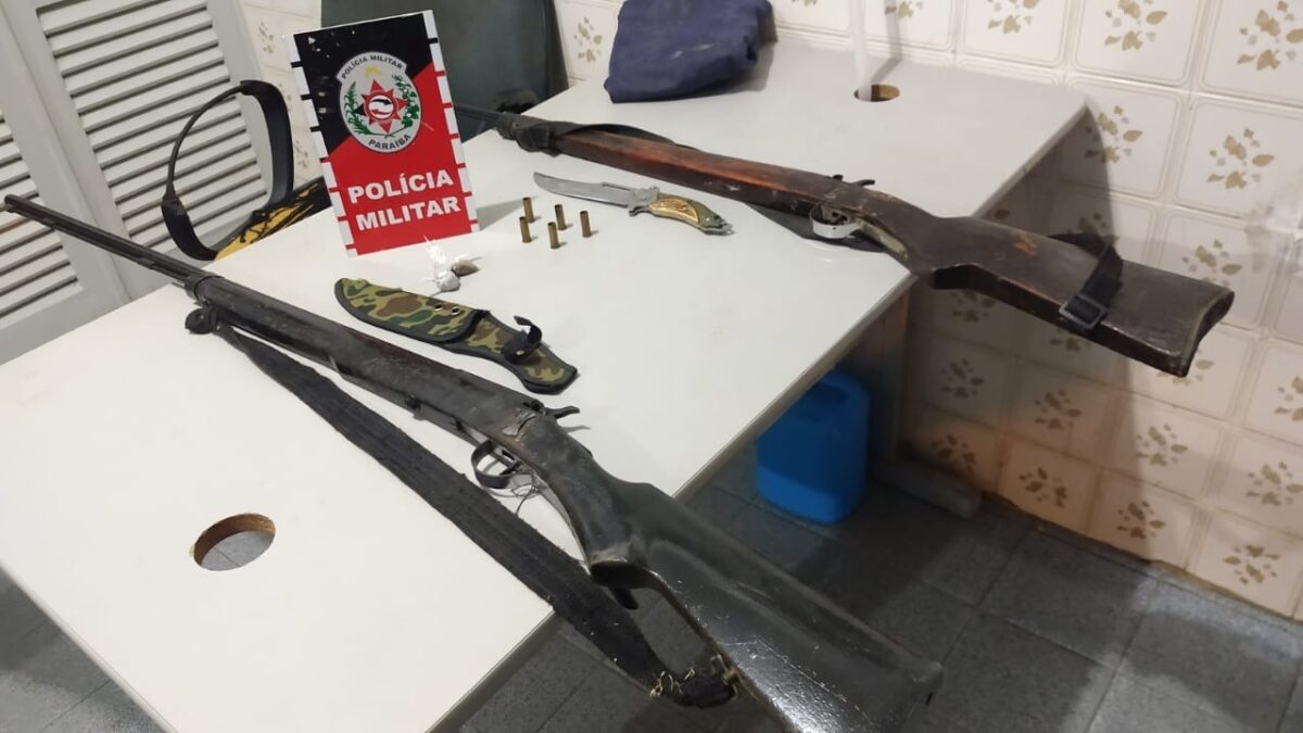 PM apreende armas e drogas na cidade de São Domingos
