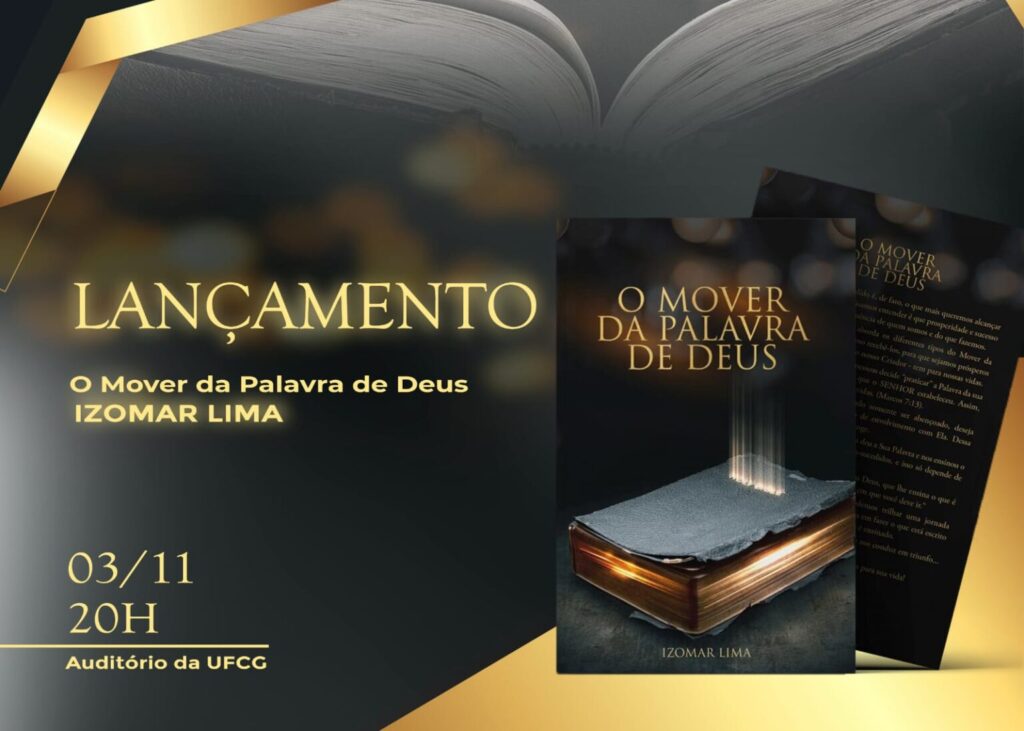 Pastor pombalense Izomar Lima lança o livro “O Mover da Palavra de Deus”, nesta quarta (03/11)