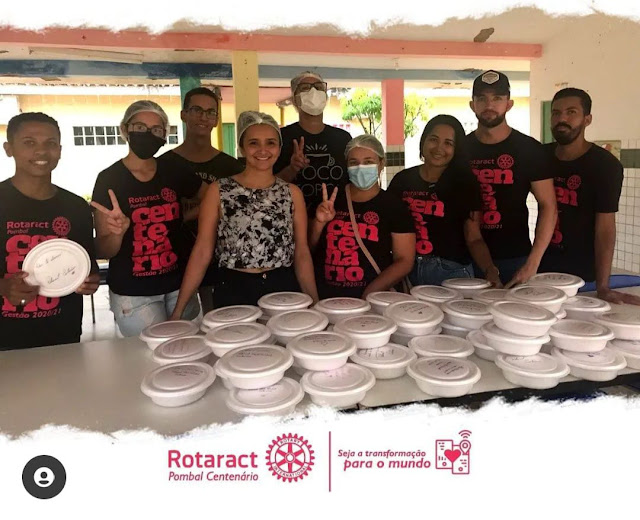 Rotaract Club Pombal Centenário promove entrega de quentinhas, em Pombal
