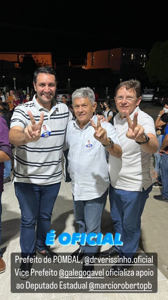Prefeito de Pombal declara apoio ao candidato Márcio Roberto