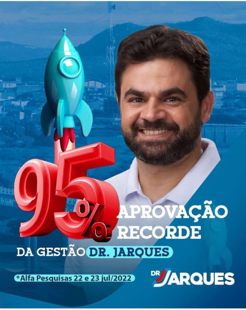 Prefeito de São Bento tem aprovação de 95 %, segundo pesquisa do Instituto Alfa