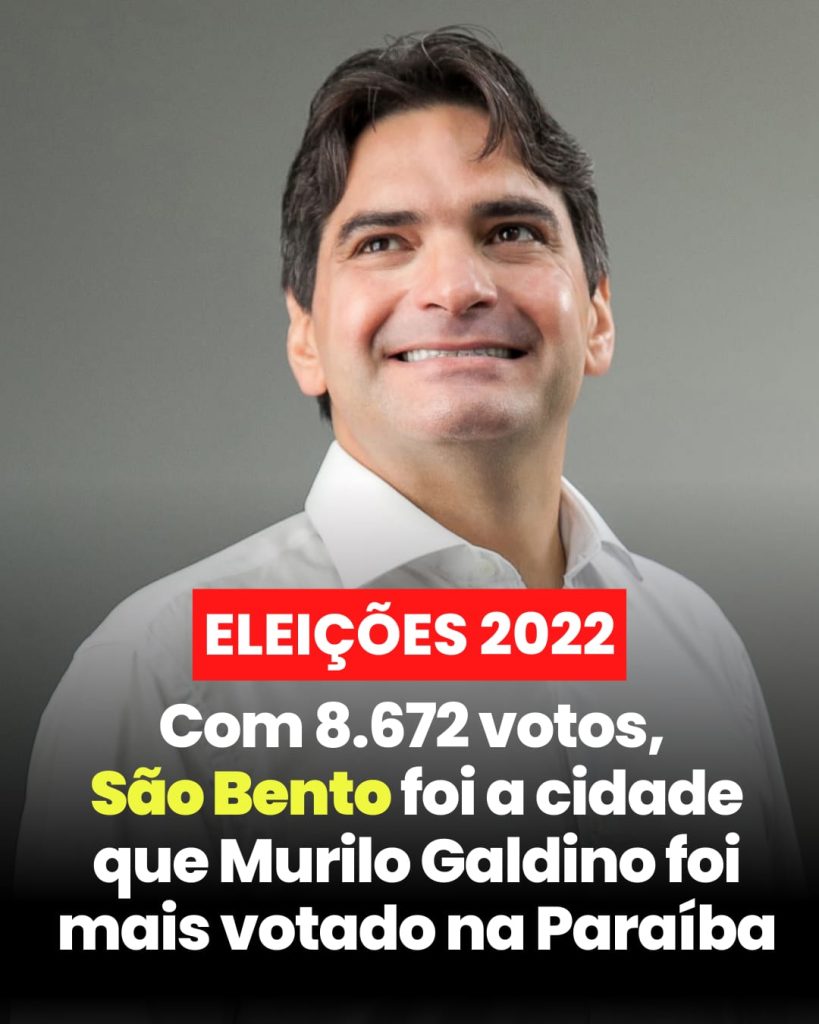 Município de São Bento dá a maior votação, na Paraíba, ao Deputado Federal eleito em 6º lugar no estado, Murilo Galdino