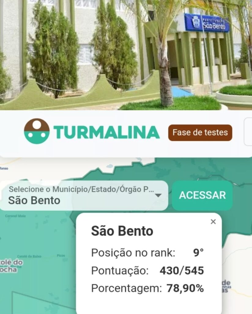 Transparência da Prefeitura de São Bento é a 9ª melhor da Paraíba