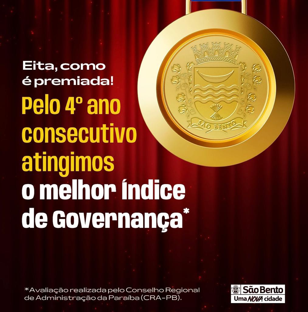 Número 1: São Bento atinge, pelo 4º ano consecutivo, Melhor Índice de Governança Municipal