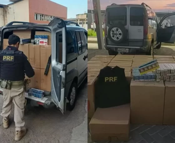 PRF intercepta carga com 18,5 mil cigarros estrangeiros na BR-230, em Patos; motorista é preso