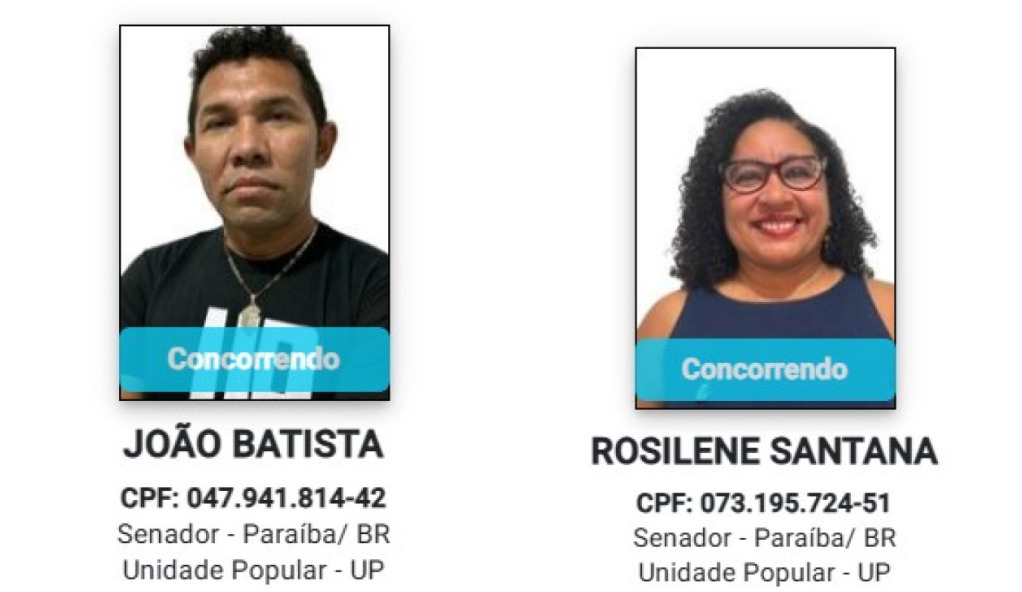UP registra candidaturas de João Batista e Rosilene Santana ao Senado, na Paraíba